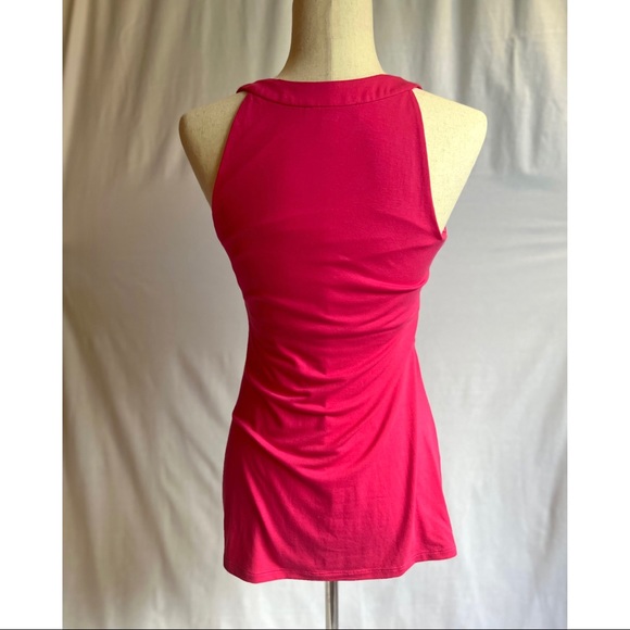 White House Black Market Hot Pink Fitted Tank With Rhinestones - Picture 2 of 5
